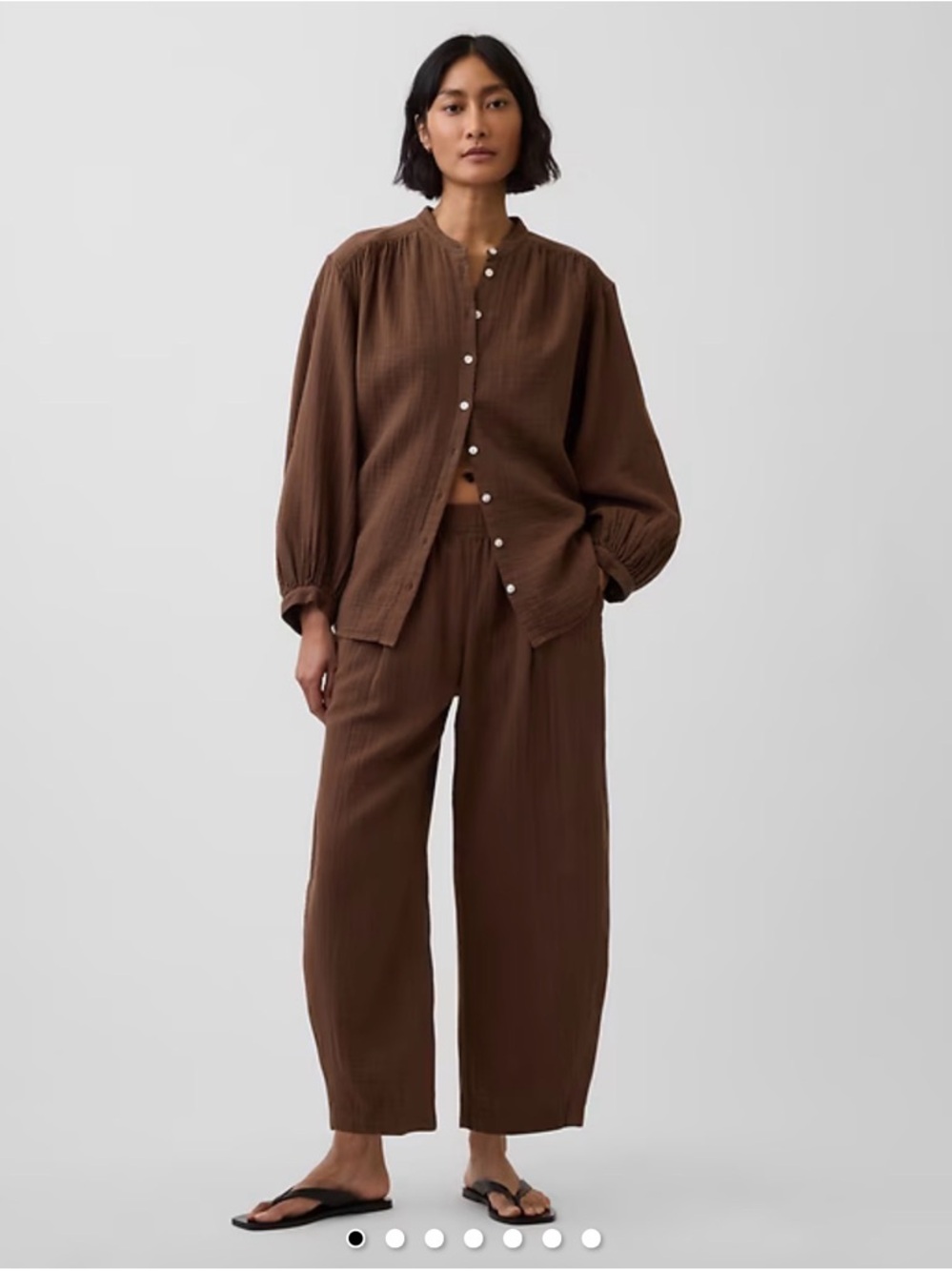 Gap Cotton Gauze Easy Barrel Pants
